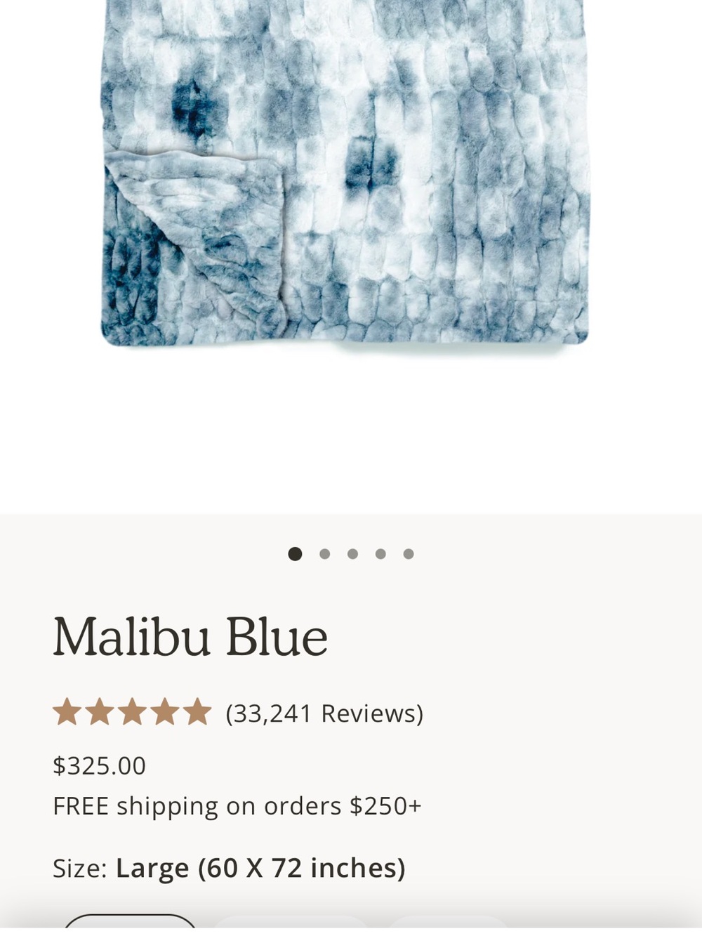 Malibu Blue Plush Lola Blanket